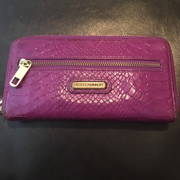 Rebecca Minkoff purple snakeskin wallet