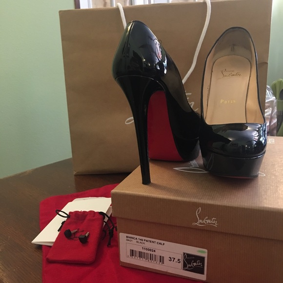 Christian Louboutin black Bianca 140mm pumps - Picture 3 of 4