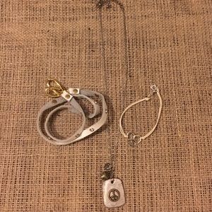 Peace sign necklace and bracelets