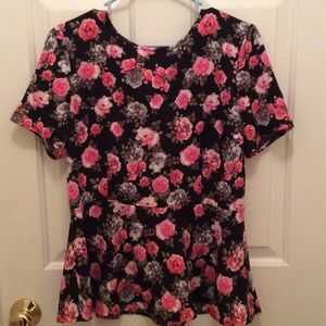 Peplum floral blouse