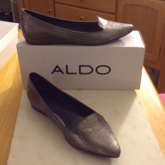 Aldo pewter flats