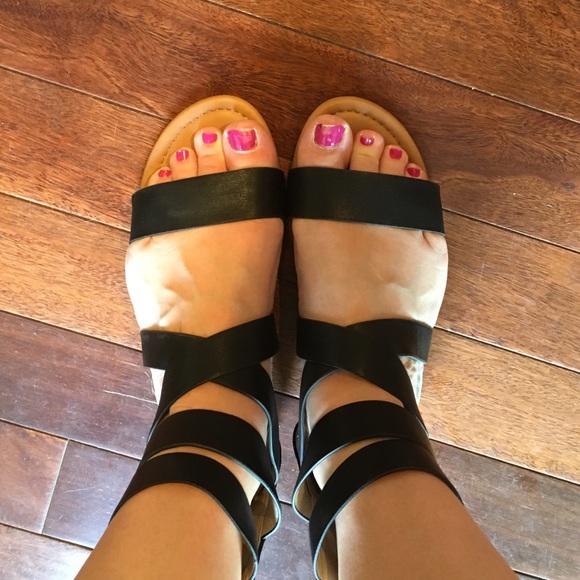 Black Strappy Sandal - Picture 2 of 3
