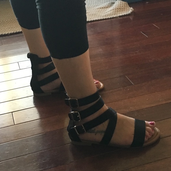 Black Strappy Sandal - Picture 3 of 3