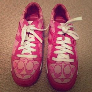 Hot pink coach sneakers