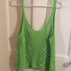 Green knit top