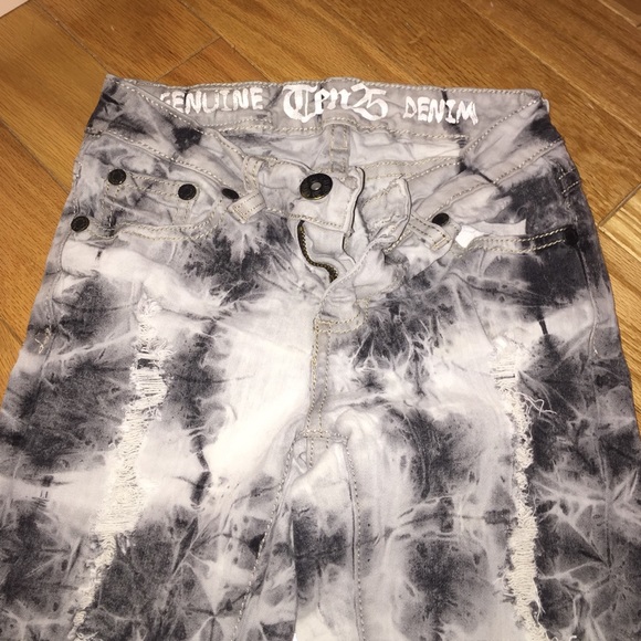 High rise acid wash distressed skinny jeans - Picture 3 of 4