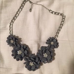 Gray floral necklace