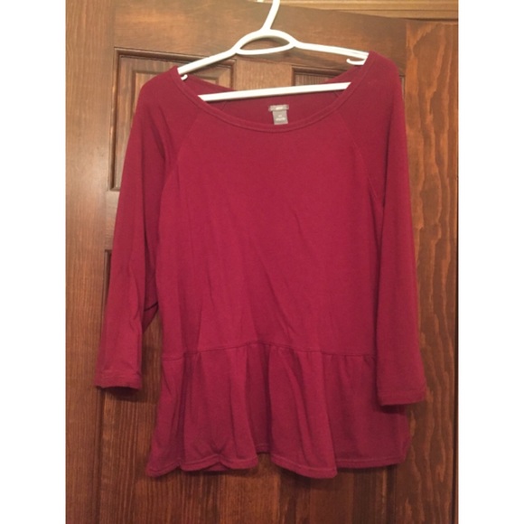 American Eagle 3/4 sleeve peplum top