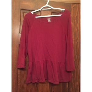 American Eagle 3/4 sleeve peplum top