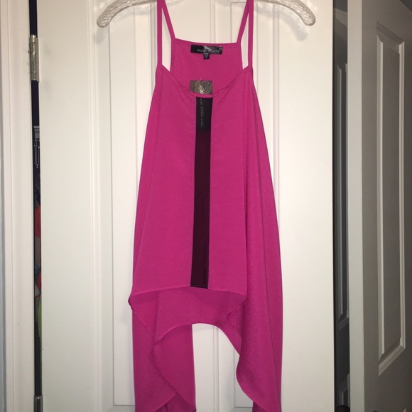 Pink and sheer black tank