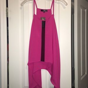 Pink and sheer black tank