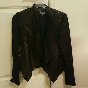 Faux leather and knit jacket