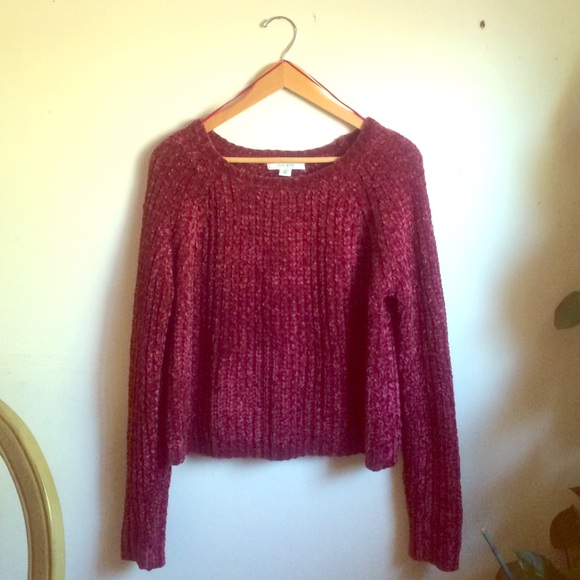 Adam Levine Burgundy Knitted Sweater