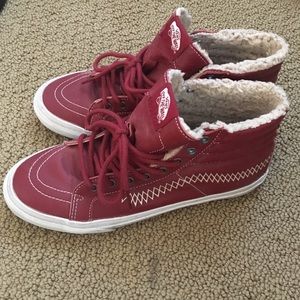 Maroon Fuzzy Vans