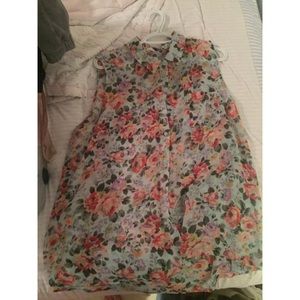 Sleeveless floral blouse