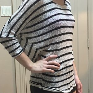 Cream and Black Stripe top