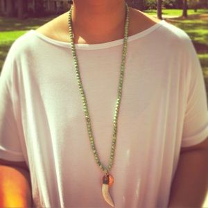 Green beaded necklace
