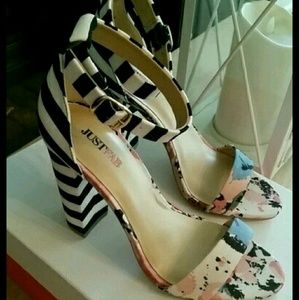 Just Fab Stripped Heels