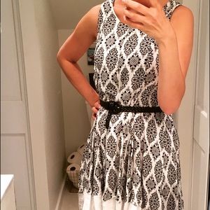 Black & Cream High/Low Dress