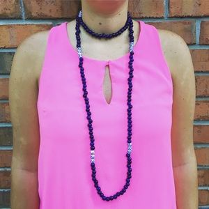 Blue beaded necklace