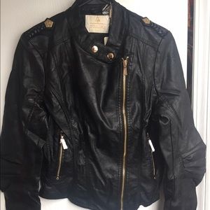 Black Leather Jacket New With Tags