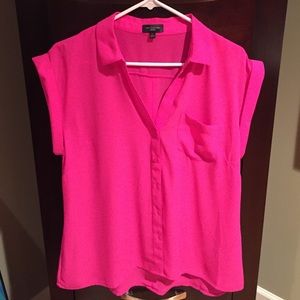 Sleeveless bright pink shirt from The Limited