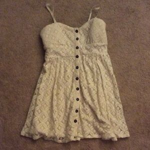 Trixxi Three Pink Hearts White Dress