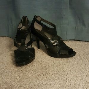 Nine West faux crocodile skin heels