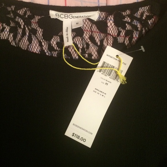 NWT BGBGeneration Black dress with lace sleeves - Picture 3 of 4