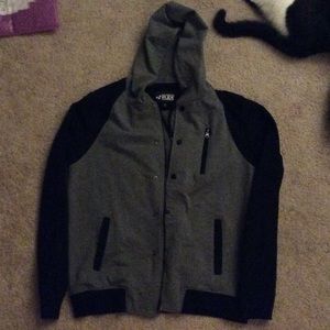 RUDE Zip/Button-Up Hoodie Jacket Medium/XL