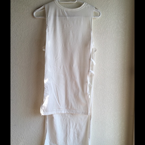 White Cotton Sexy Long Shirt - Picture 2 of 4