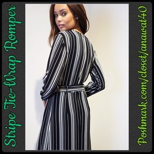 Tea n Cup Pants - HP Stripe Tie-Wrap Romper Tea n Cup Pants - HP Stripe Tie-Wrap Romper