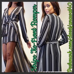 Tea n Cup Pants - HP Stripe Tie-Wrap Romper Tea n Cup Pants - HP Stripe Tie-Wrap Romper