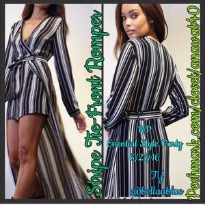 Tea n Cup Pants - HP Stripe Tie-Wrap Romper Tea n Cup Pants - HP Stripe Tie-Wrap Romper