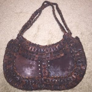 Weaved leather purse