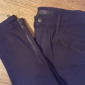Joe's Jeans Black Moto Zip Crop
