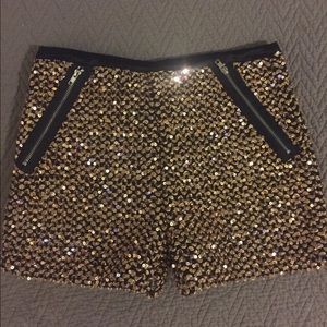 Gold sequin shorts