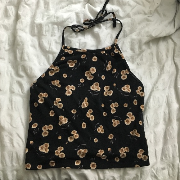 Brandy Melville sunflower halter crop