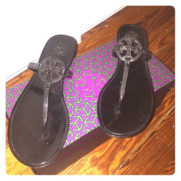 Tory Burch mini Miller thong w/crystals