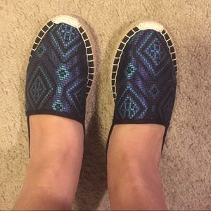JCrew Blue Geoprint Espadrille flats