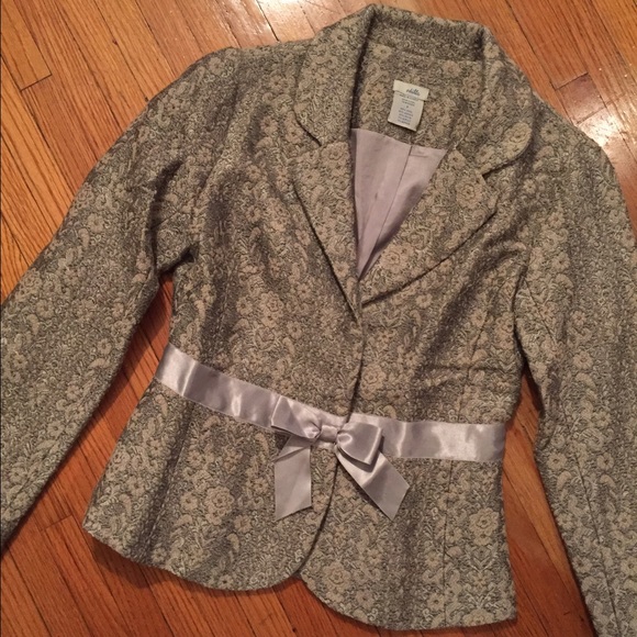 Anthropologie Silver / Light Blue Stitched Jacket