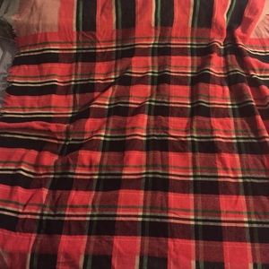 JCrew Pink and blue checkered scarf