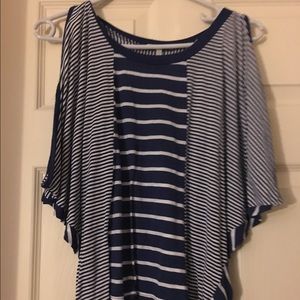 Navy Batwing Top