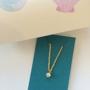 Gold Plated Layer Necklace With Cubic Zirconia.