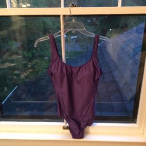 Vintage Style purple one-piece bathing suit