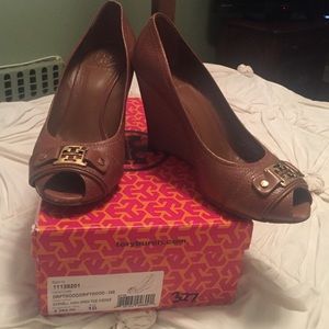 Tory Burch Open Toe Wedges