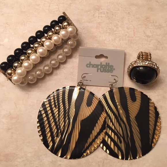 Bracelet, earrings and a ring