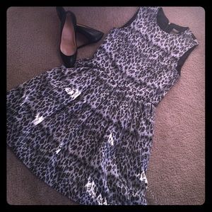 Grey and Black leopard print dress