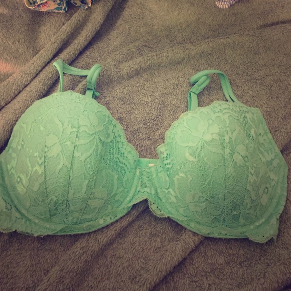 PINK mint green bra