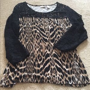 Chico's size 0 leopard and lace top